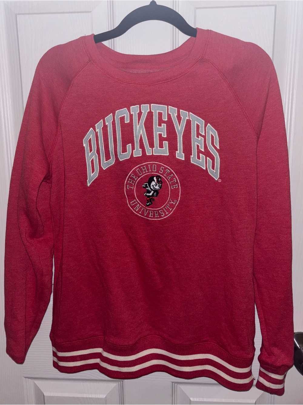 Ohio State Buckeyes Red and White Football Sweatshirt from TOSU Apparel Store